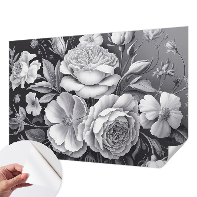 Tapetai Grå bloomster