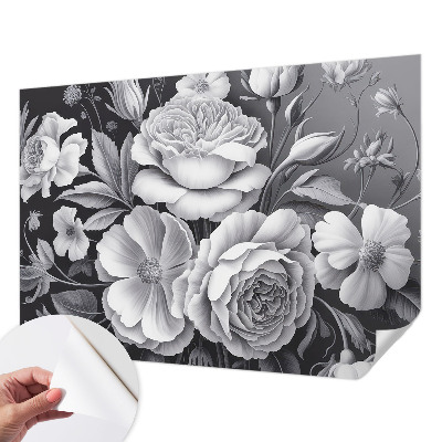 Tapetai Grå bloomster