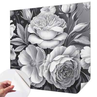 Tapetai Grå bloomster