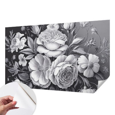 Tapetai Grå bloomster