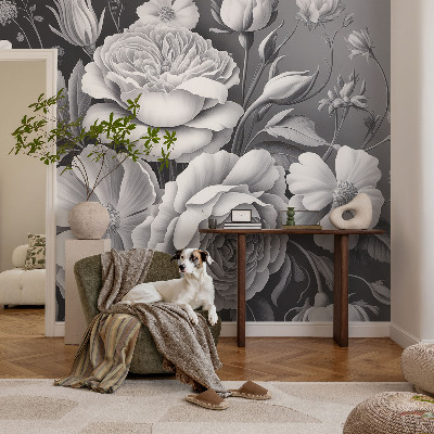 Tapetai su raštu „Grå bloomster“