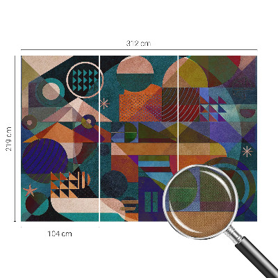 Savaime lipnus fototapetas su geometrinio meno raštu