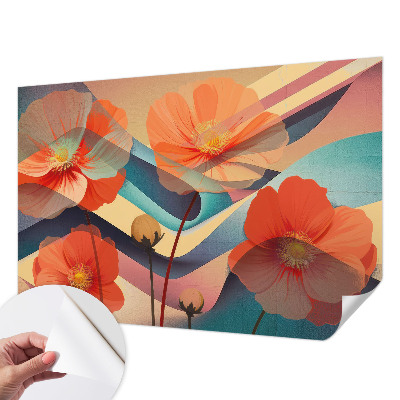 3D fototapetas su sansernių žiedų motyvu
