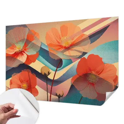 3D fototapetas su sansernių žiedų motyvu