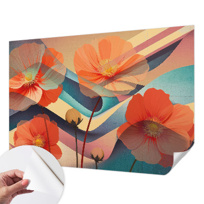 3D fototapetas su sansernių žiedų motyvu