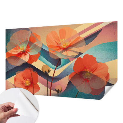 3D fototapetas su sansernių žiedų motyvu