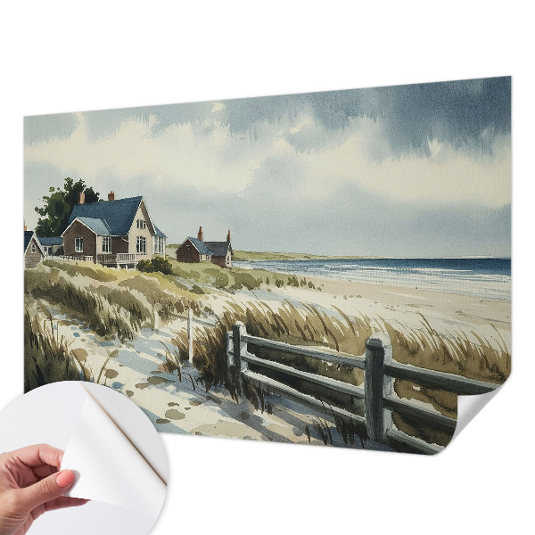 3D fototapetas su paplūdimio kliūtimi