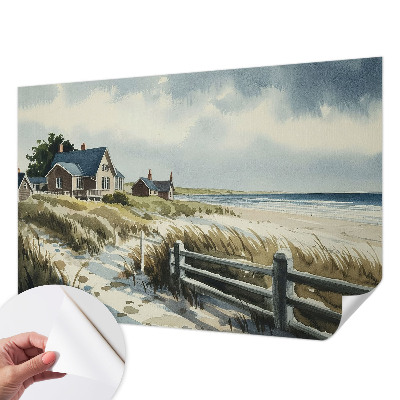 3D fototapetas su paplūdimio kliūtimi