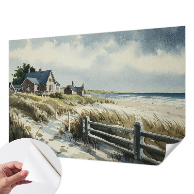 3D fototapetas su paplūdimio kliūtimi