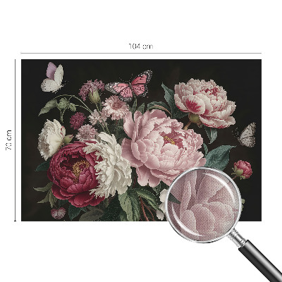 Fototapetai Pæoner og sommerfugle