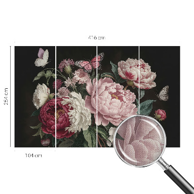 Fototapetai Pæoner og sommerfugle