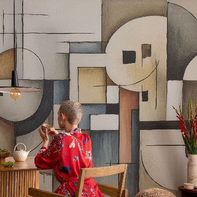 Fototapetas vaiko kambariui su geometriniu harmonijų raštu