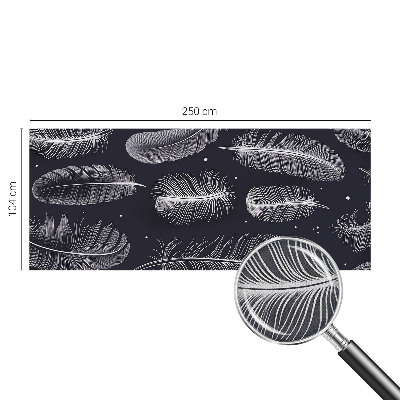 3D fototapetas su subtiliu plunksnų raštu