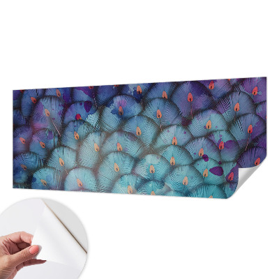 3D fototapetas sienoms su spalvingu plunksnos raštu