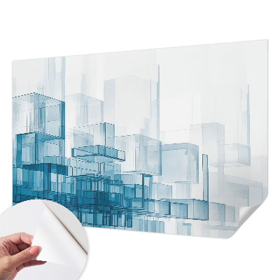 3D fototapetas su geometriniu kubų motyvu