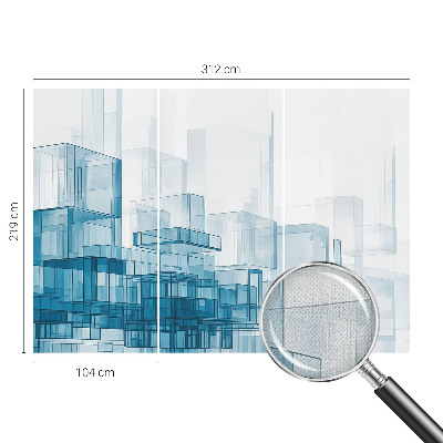 3D fototapetas su geometriniu kubų motyvu