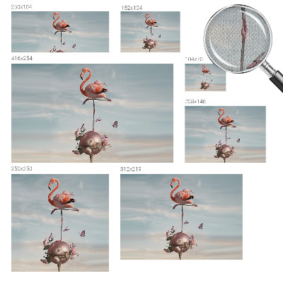 3D fototapetas sienoms su elegantišku flamingu