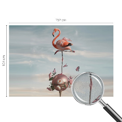 3D fototapetas sienoms su elegantišku flamingu
