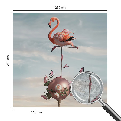 3D fototapetas sienoms su elegantišku flamingu