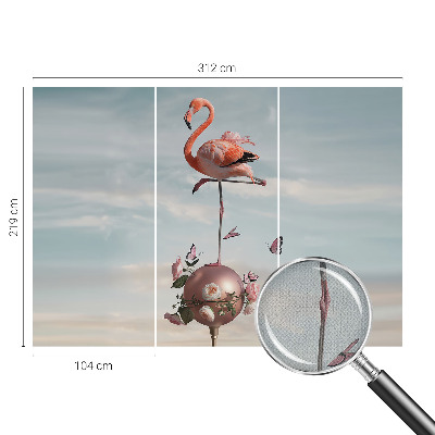 3D fototapetas sienoms su elegantišku flamingu