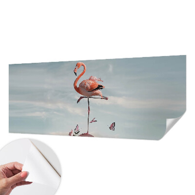 3D fototapetas sienoms su elegantišku flamingu