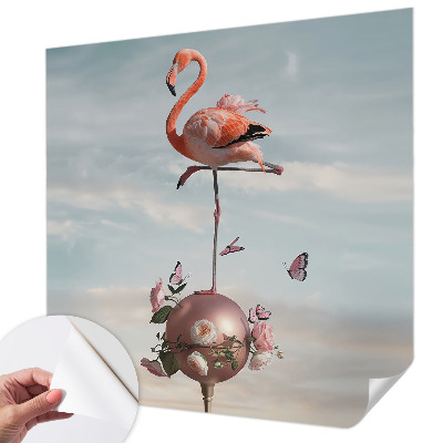 3D fototapetas sienoms su elegantišku flamingu