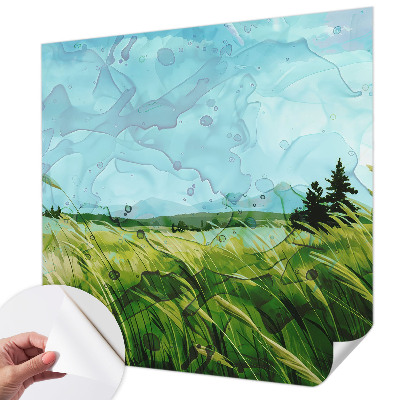 3D fototapetas sienoms su žalio kraštovaizdžio motyvu