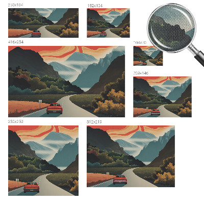 3D fototapetas su miško ir kalnų motyvu, pavadinimu „Bjergeventyras“