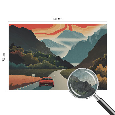 3D fototapetas su miško ir kalnų motyvu, pavadinimu „Bjergeventyras“