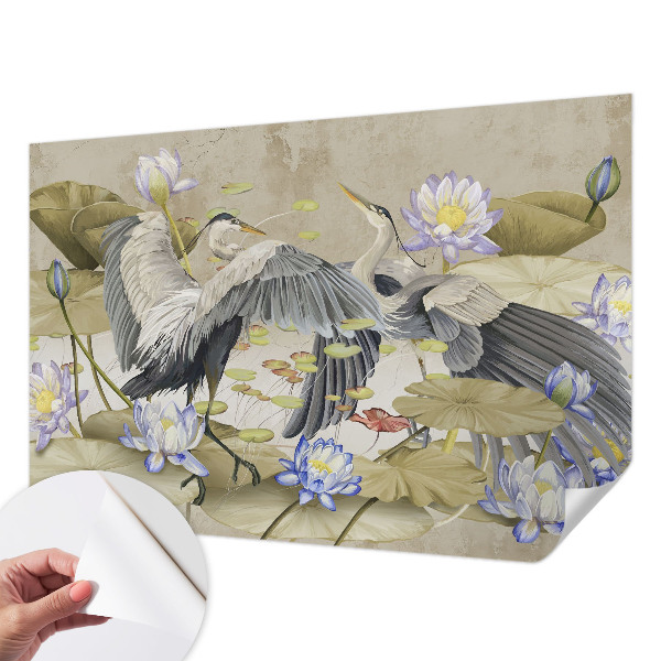 Tapetai Fugle og liljer