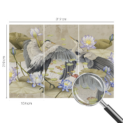 Tapetai Fugle og liljer