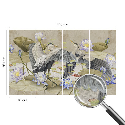 Tapetai Fugle og liljer