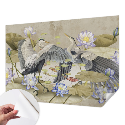 Tapetai Fugle og liljer