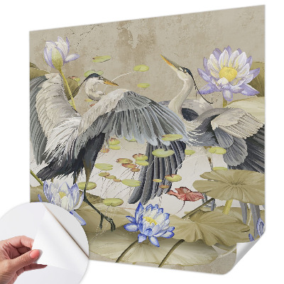 Tapetai Fugle og liljer