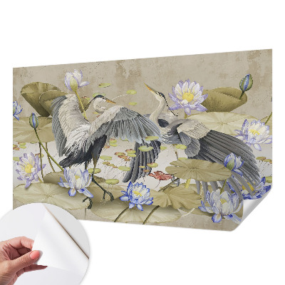 Tapetai Fugle og liljer