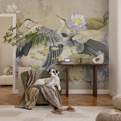 Tapetai Fugle og liljer