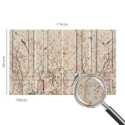 3D fototapetas Vištienos ir gėlių