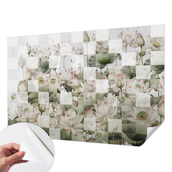 Fototapetai su lotoso žiedų raštais