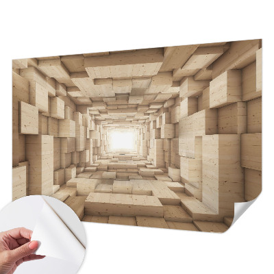 3D fototapetas su mediniu tuneliu