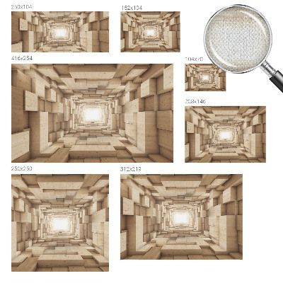 3D fototapetas su mediniu tuneliu