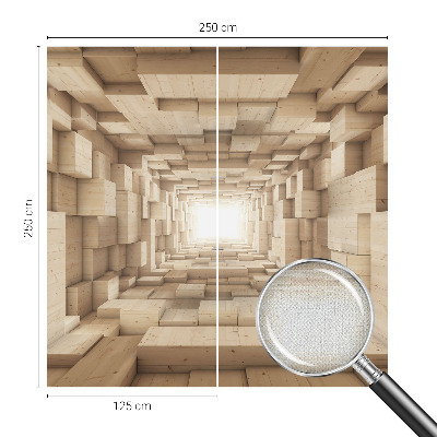 3D fototapetas su mediniu tuneliu