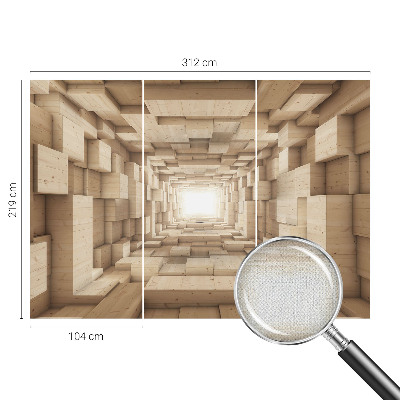3D fototapetas su mediniu tuneliu