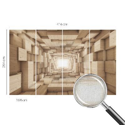 3D fototapetas su mediniu tuneliu