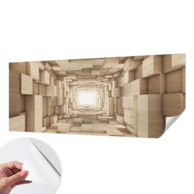 3D fototapetas su mediniu tuneliu