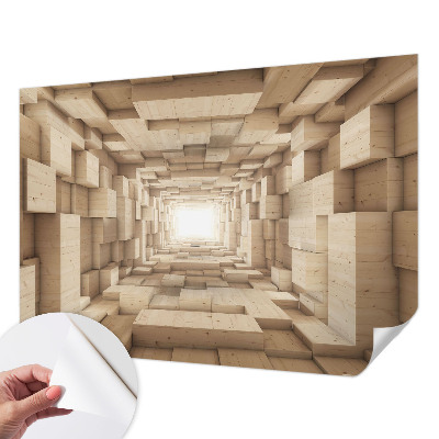3D fototapetas su mediniu tuneliu