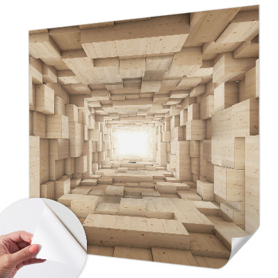 3D fototapetas su mediniu tuneliu