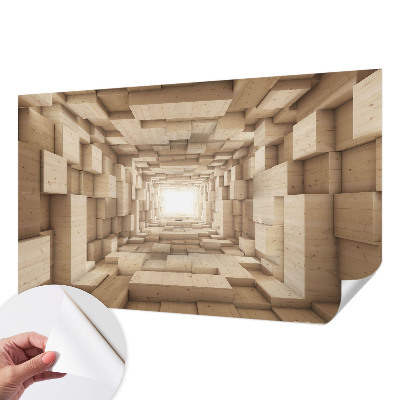 3D fototapetas su mediniu tuneliu