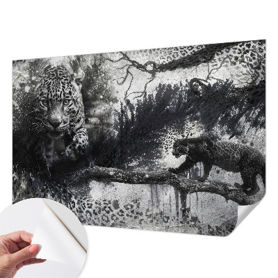 Savaime lipnus fototapetas su abstrakčiu leopardžio raštu