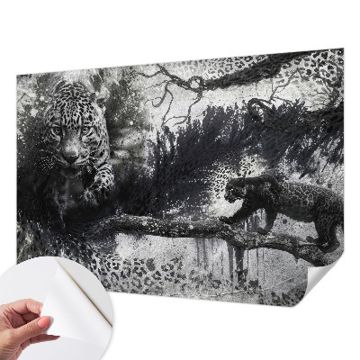 Savaime lipnus fototapetas su abstrakčiu leopardžio raštu