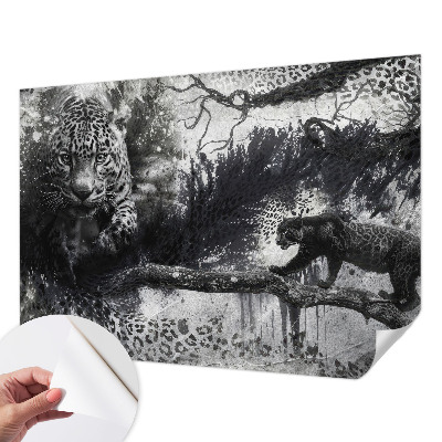 Savaime lipnus fototapetas su abstrakčiu leopardžio raštu